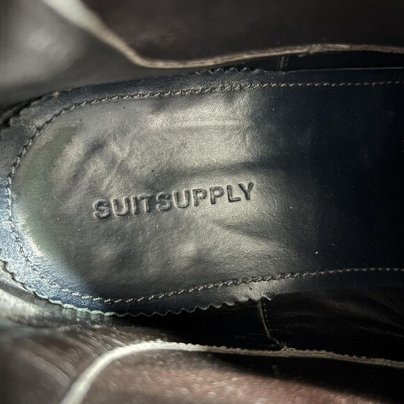 Suitsupply Chelsea Boots Men\'s 10.5 Black Leather Pull On Made Italy FW141150
